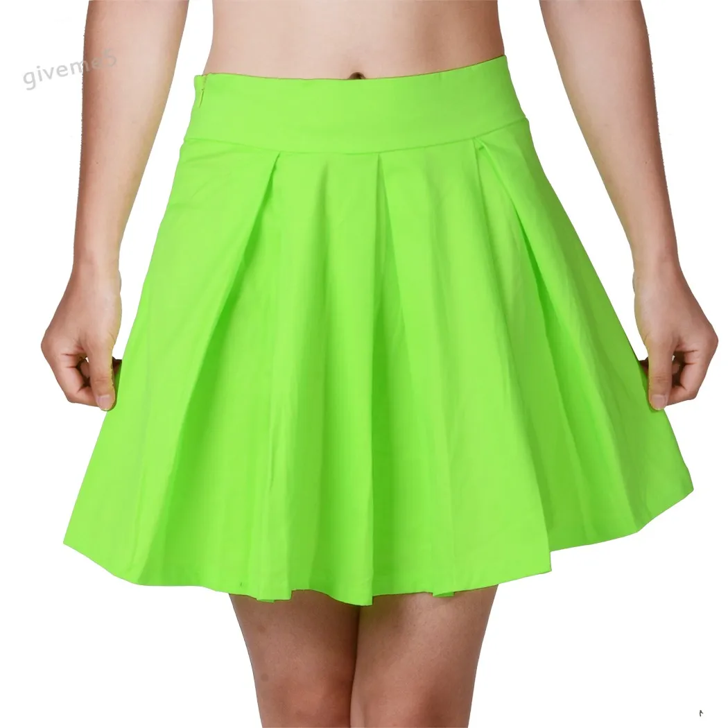 Фото New Arrival Women's Fluorescent Green Skater Pleated Mini Skirt Short Skirts Female 25 | Женская одежда