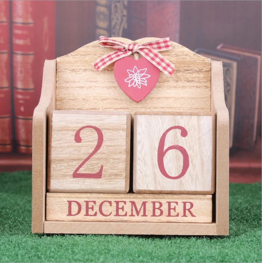 European style pastoral wood creative calendar photography props home decoration calendar Christmas crafts ornament
European style pastoral wood creative calendar photography props home decoration calendar Christmas crafts ornament
