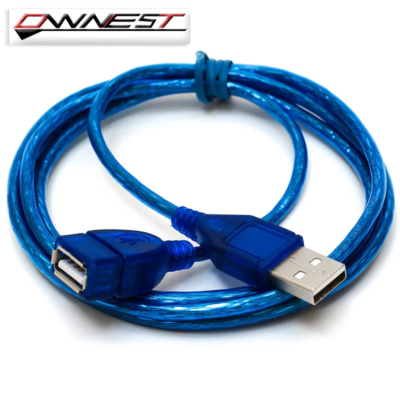 Image OWNEST OWNEST USB V 2.0 Extender Extension A Male to Female Cable Wire Lead Plug Socket clear blue 1m,1.5m,2m,3m