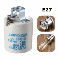 Lamp Base E27 Ceramic Socket Lamp Base Holder Light Accessory Screw Cap Adapter Converter For Retro Vintage Bulb image