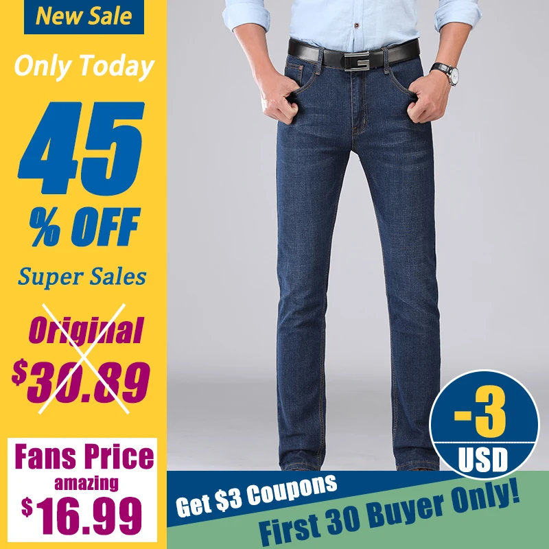 Brand 2019 New Men's Jeans Business Casual Elastic Cotton Stretch Slim Jeans Spring Straight Classic Trousers Denim Pants Male
Brand 2019 New Men's Jeans Business Casual Elastic Cotton Stretch Slim Jeans Spring Straight Classic Trousers Denim Pants Male
