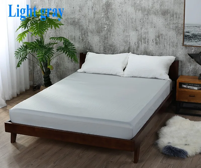 light gray bed sheet