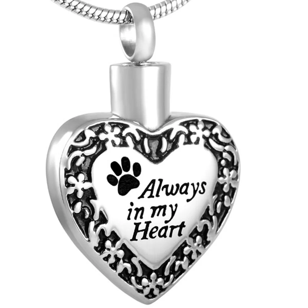 MJD8480 hot selling keepsake always in my heart pet paw print pet urn pendant cremation jewelry
MJD8480 hot selling keepsake always in my heart pet paw print pet urn pendant cremation jewelry