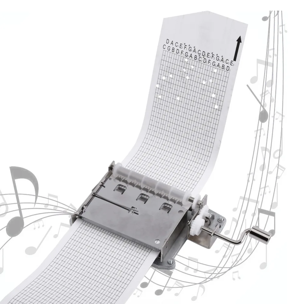 30 Note Tape Hand Crank Music Box Movement Part + Puncher+ 3 Strips DIY Your Songs Perfect Gift Mechanical Musical Box Set
30 Note Tape Hand Crank Music Box Movement Part + Puncher+ 3 Strips DIY Your Songs Perfect Gift Mechanical Musical Box Set