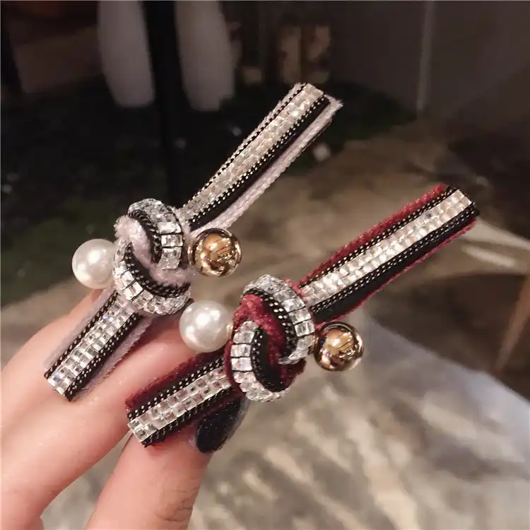 Korea Hair Accessories Velvet Rhinestone Diamond Hair Clips For