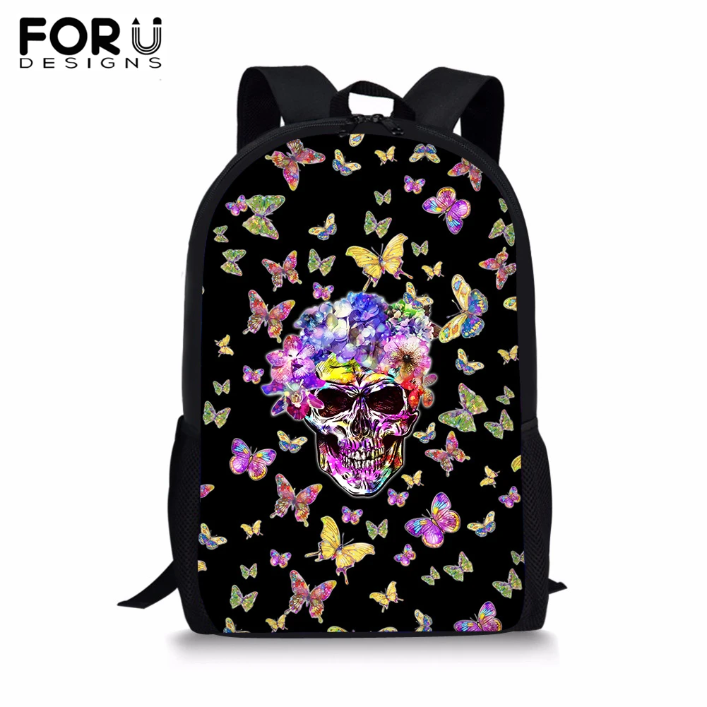 FORUDESIGNS Punk Skull Print Backpack Casual Cool Book Bag For Teenagers Boy Girls Student School Bags Wholesale
FORUDESIGNS Punk Skull Print Backpack Casual Cool Book Bag For Teenagers Boy Girls Student School Bags Wholesale
