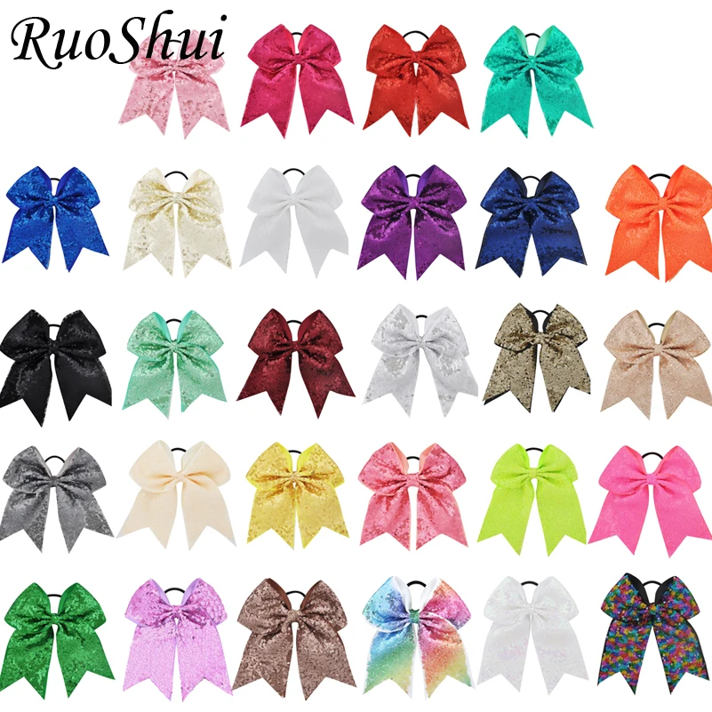 10PCS/LOT 7 Inch Girls Glitter Sequins Cheerleaders Bow Women Big Elastic Hair Bands Ponytail Holder Hair Accessories
10PCS/LOT 7 Inch Girls Glitter Sequins Cheerleaders Bow Women Big Elastic Hair Bands Ponytail Holder Hair Accessories