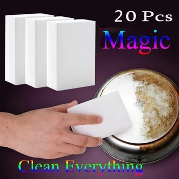 20pcs 10x6x2cm Melamine Sponge Magic Sponge Eraser Melamine Cleaner for Kitchen Office Bathroom Cleaning Nano Sponges Tools