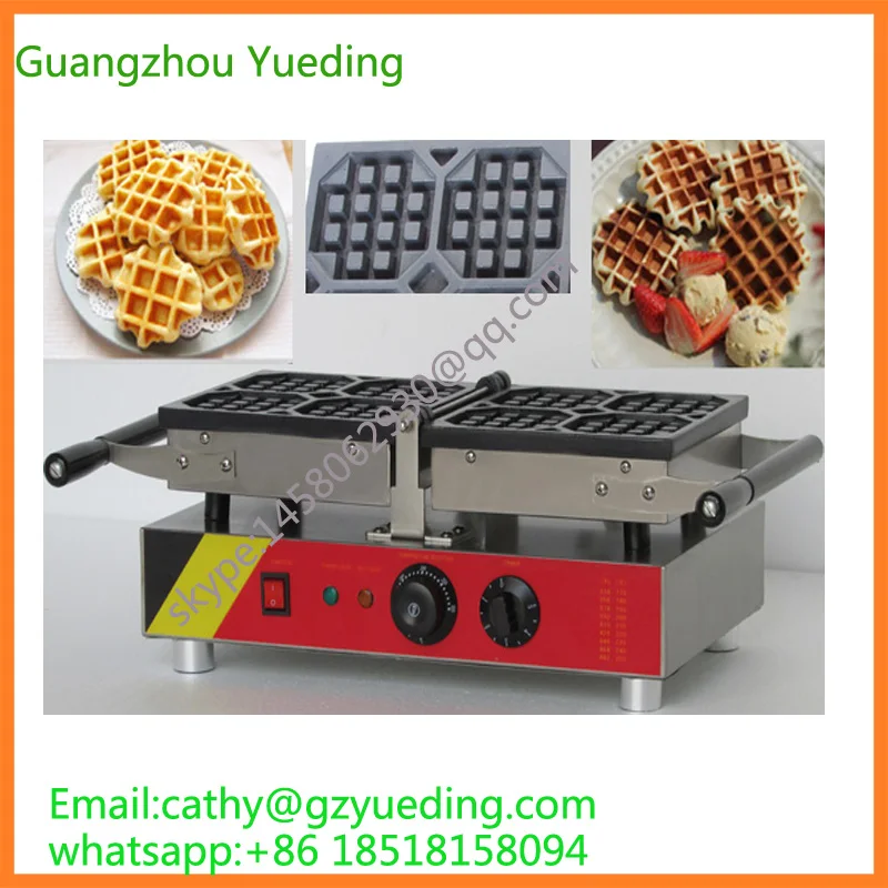 

Stainless Steel electric Swings Waffle Maker Commercial Waffle Irons 180 degree swing waffle making machine