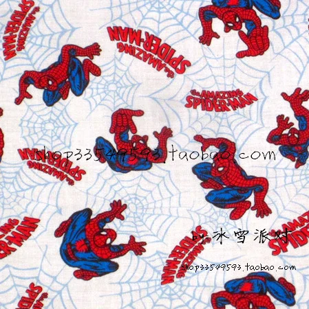 105X100cm White Background Red Spiderman Blue Spider Webs Cotton Fabric for Boy Clothes Bedding Set Sewing Hometextile-AFCK372
105X100cm White Background Red Spiderman Blue Spider Webs Cotton Fabric for Boy Clothes Bedding Set Sewing Hometextile-AFCK372