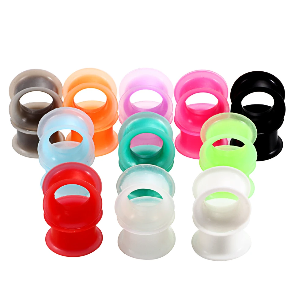 2pcs/lot Silicone Colorful Hollow Ear Tunnel Plug Flexible Double Flared Ear Gauge Expander Piercing For Unisex Jewelry 3-25mm
2pcs/lot Silicone Colorful Hollow Ear Tunnel Plug Flexible Double Flared Ear Gauge Expander Piercing For Unisex Jewelry 3-25mm