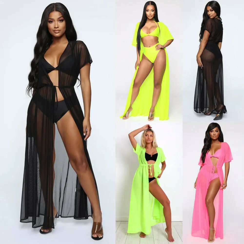 New Style Women Cover-Ups Swimwear Bikini Cover Up Beach Long Split Solid Sarong Pareo Pure Color Short Sleeve Fashion Hot 2019
New Style Women Cover-Ups Swimwear Bikini Cover Up Beach Long Split Solid Sarong Pareo Pure Color Short Sleeve Fashion Hot 2019