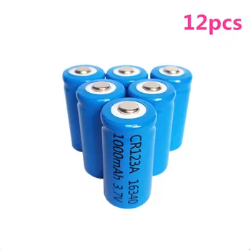 12pcs/lot 3.7V 1000mAh Lithium Li-ion 16340 Battery CR123A Rechargeable Batteries 3.7V CR123 for Laser Pen LED Flashlight Cell
12pcs/lot 3.7V 1000mAh Lithium Li-ion 16340 Battery CR123A Rechargeable Batteries 3.7V CR123 for Laser Pen LED Flashlight Cell