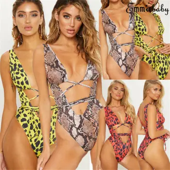 Summer New Sexy Women One Piece Serpentine Leopard Printed Monokini Bandage Bathing Suit Push Up Padded Bikini Swimsuit Swimwear
Summer New Sexy Women One Piece Serpentine Leopard Printed Monokini Bandage Bathing Suit Push Up Padded Bikini Swimsuit Swimwear