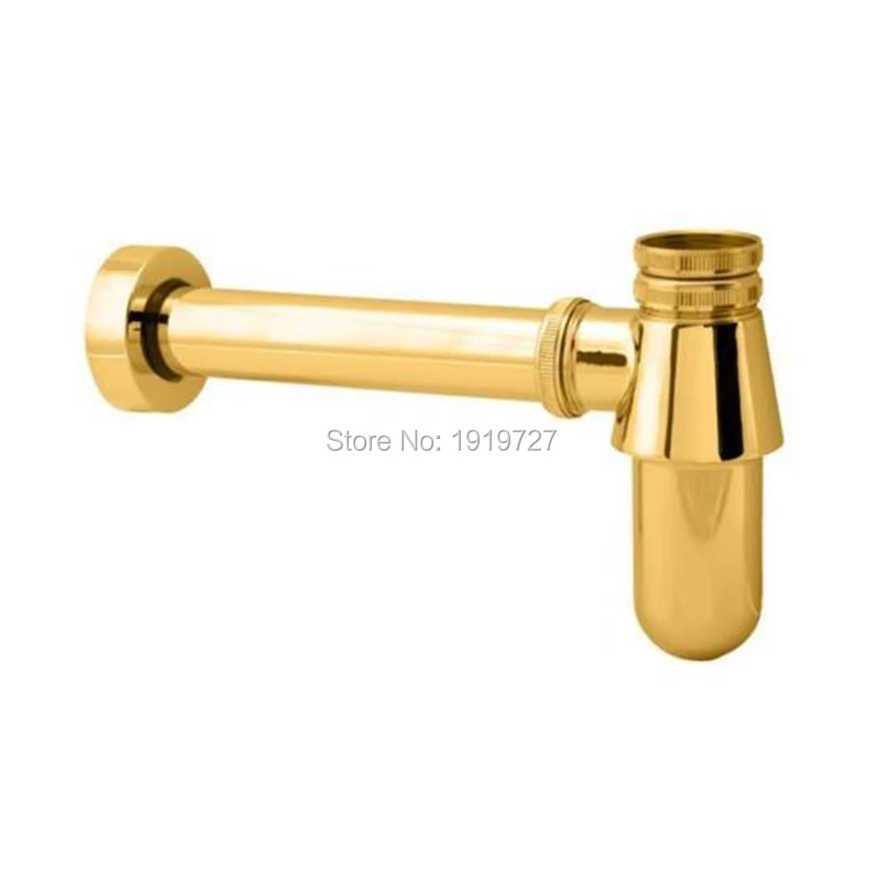 

Luxurious Gold Finish Factory Direct Euro Basin Bottle Trap American Bathroom Plumbing P-Trap For Wash Basins Pipe Waste Drain