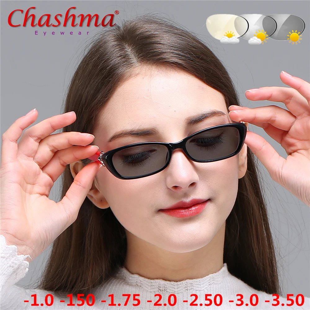 Myopia Sunglasses Photochromic Finished Women Myopia Eyeglasses Frame with color Lens Sun glasses Myopia Eyewear -1.0 -1.5 -1.75
Myopia Sunglasses Photochromic Finished Women Myopia Eyeglasses Frame with color Lens Sun glasses Myopia Eyewear -1.0 -1.5 -1.75