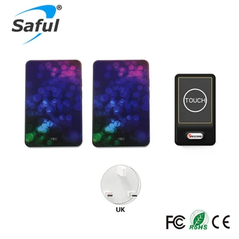 Saful Plug-in Wireless Door Bell Waterproof UK Plug touch button 36 Chimes 1 Outdoor Transmitter + 2 Indoor Receiver
Saful Plug-in Wireless Door Bell Waterproof UK Plug touch button 36 Chimes 1 Outdoor Transmitter + 2 Indoor Receiver