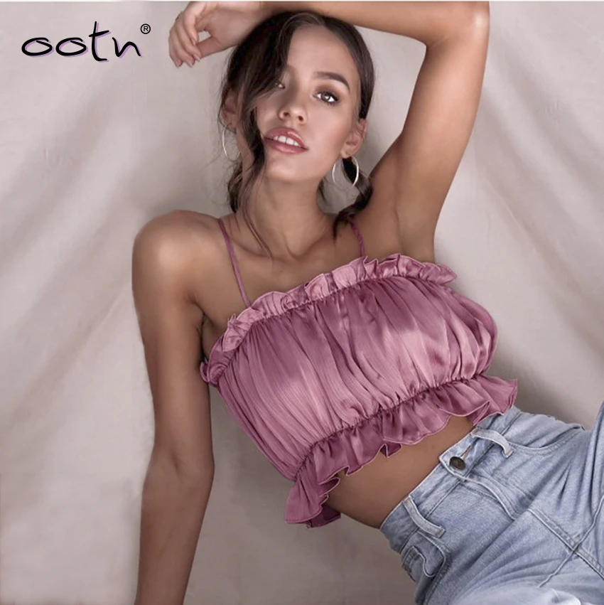 OOTN Silk Ruched Tank Top Women Crop Top Sexy Sleeveless Satin Cropped Summer Women 2019 Spaghetti Strap Camisole Top Female
OOTN Silk Ruched Tank Top Women Crop Top Sexy Sleeveless Satin Cropped Summer Women 2019 Spaghetti Strap Camisole Top Female