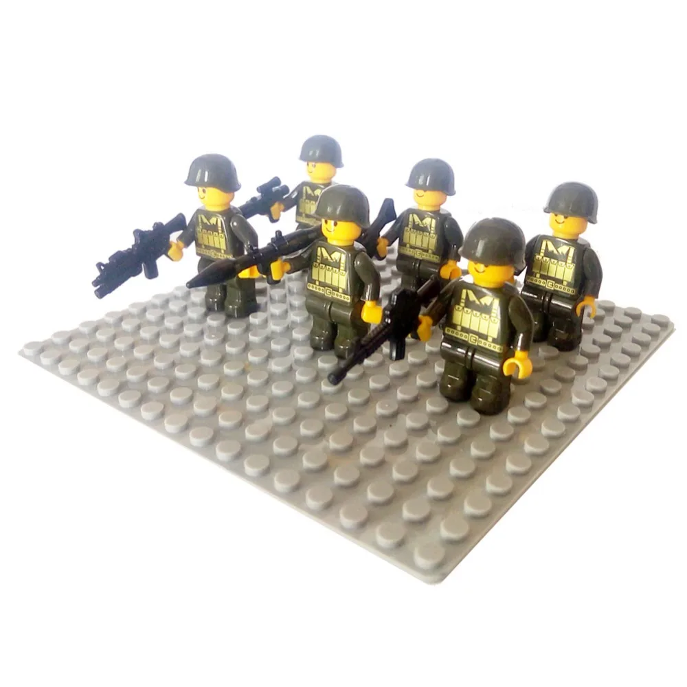 6pcs WW2 Military Soldier Land Force Army with Weapons Building Block Figure
6pcs WW2 Military Soldier Land Force Army with Weapons Building Block Figure
