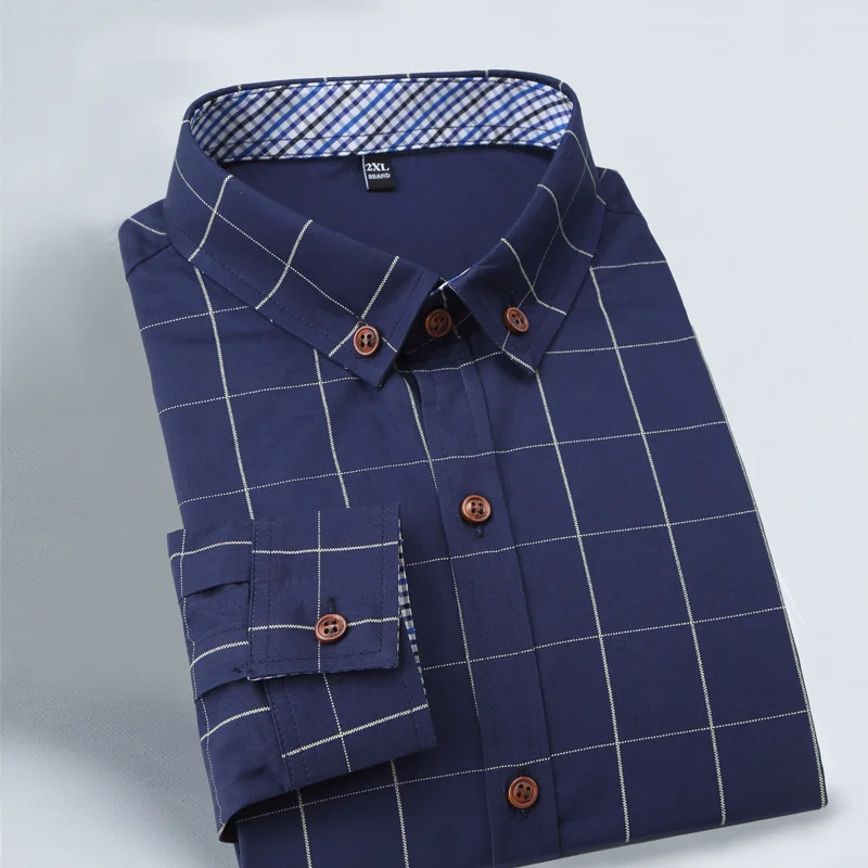 Plaid Cotton Brown Button Down Casual Men's Shirt Autumn Brand Men Clothes Slim Fit Long Sleeve Shirts Social Plus Size M-5XL
Plaid Cotton Brown Button Down Casual Men's Shirt Autumn Brand Men Clothes Slim Fit Long Sleeve Shirts Social Plus Size M-5XL