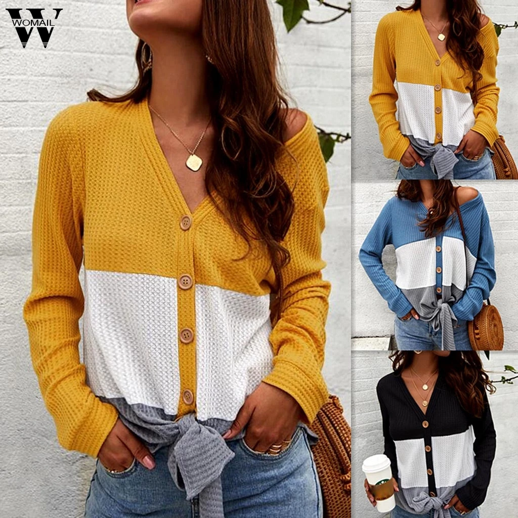 Womail Blouse Women Autumn Long Sleeve Patchwork Knot Button yellow Office Work Blouse Shirt Femme Blusas Mujer de Moda J718
Womail Blouse Women Autumn Long Sleeve Patchwork Knot Button yellow Office Work Blouse Shirt Femme Blusas Mujer de Moda J718
