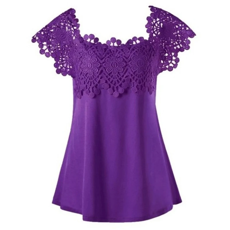 Newly Women T-Shirts Solid Color Splice Lace Embroidery Round Collar Short Sleeves Tops for Summer m99
Newly Women T-Shirts Solid Color Splice Lace Embroidery Round Collar Short Sleeves Tops for Summer m99