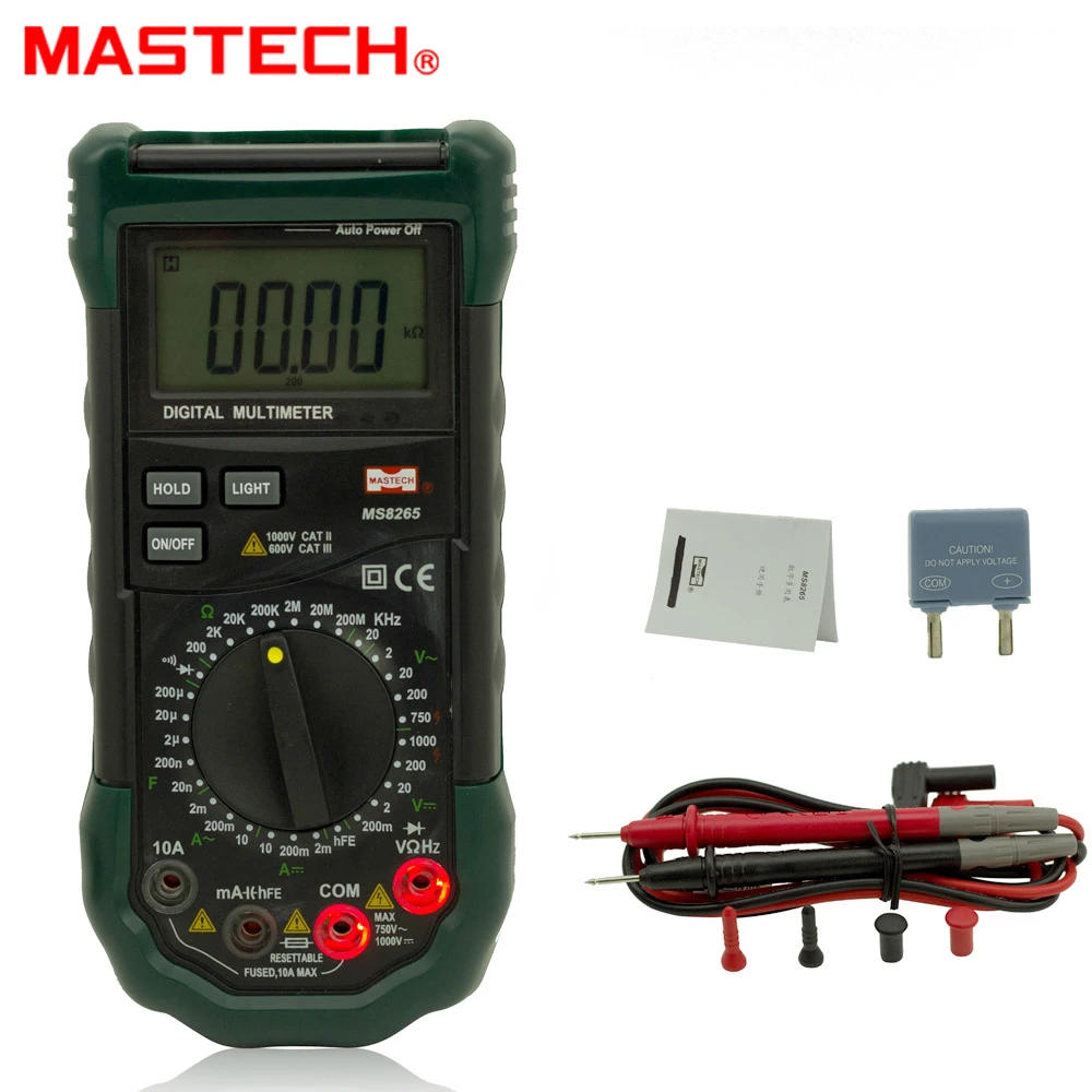 MS8265 LCD Digital Multimeter AC DC 10A High Precision Capacitance Frequency Tester Meter Transistor Continuity Diode back light
MS8265 LCD Digital Multimeter AC DC 10A High Precision Capacitance Frequency Tester Meter Transistor Continuity Diode back light