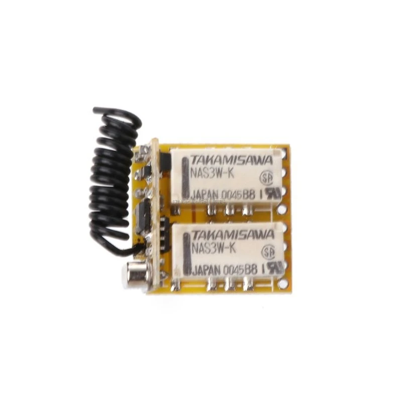 Relay Remote Switch 2CH DC3.7V 4.2V 5V 6V 7.4V 8.4V 9V 12V Output 0V Dry Contact Relay Switching Value NO COM NC 315MHz 433MHz
Relay Remote Switch 2CH DC3.7V 4.2V 5V 6V 7.4V 8.4V 9V 12V Output 0V Dry Contact Relay Switching Value NO COM NC 315MHz 433MHz