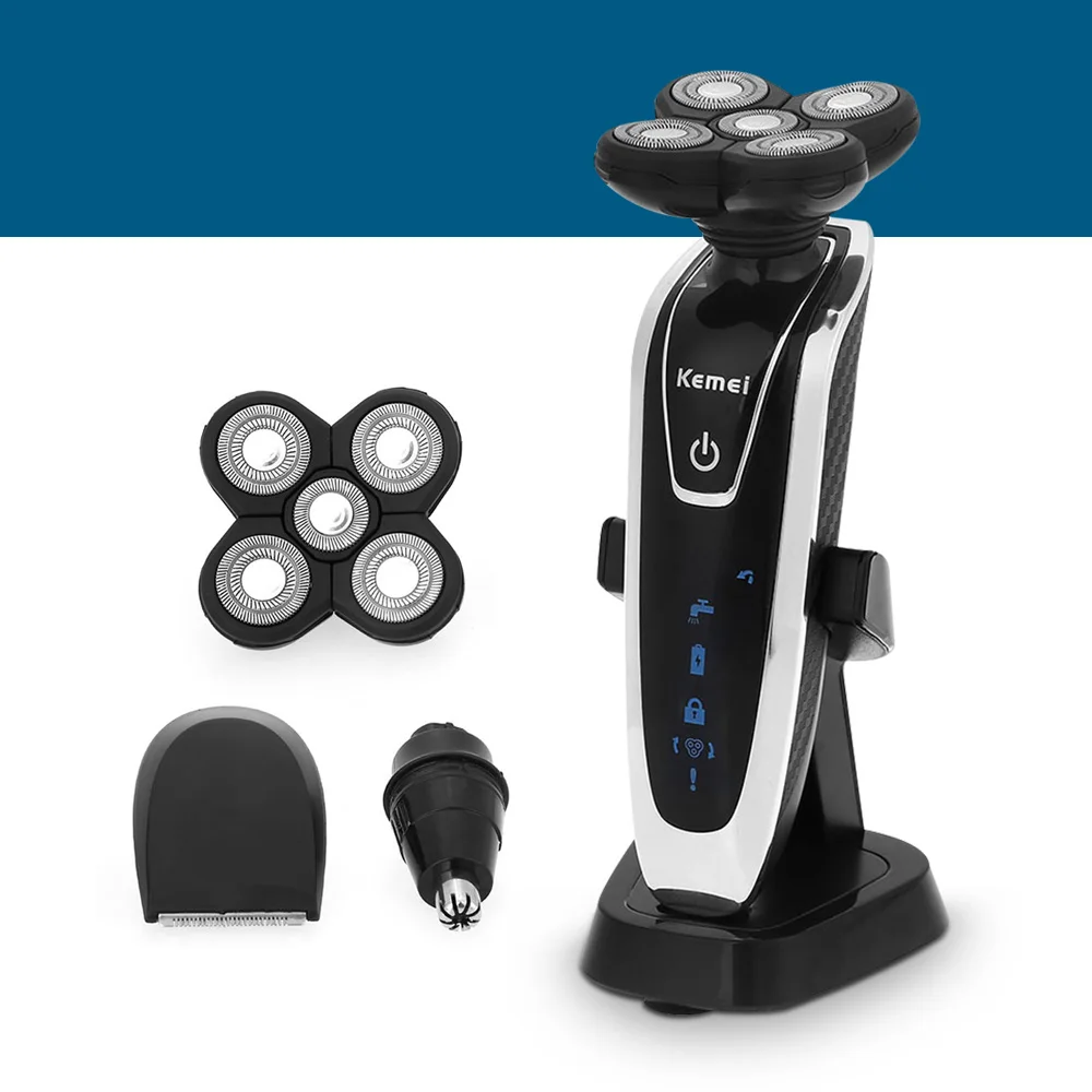 Electric Shaver Kemei 5886 3 in 1 Men Washable Rechargeable 5D Floating Heads Triple Blade Razor with Nose Trimmer Face Care
Electric Shaver Kemei 5886 3 in 1 Men Washable Rechargeable 5D Floating Heads Triple Blade Razor with Nose Trimmer Face Care