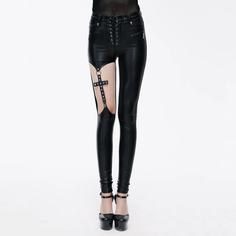 Devil Fashion Punk Women PU Leather Pants Steampunk Personality Asymmetrical Design Stretch Trousers Black Casual Tight Pants
Devil Fashion Punk Women PU Leather Pants Steampunk Personality Asymmetrical Design Stretch Trousers Black Casual Tight Pants