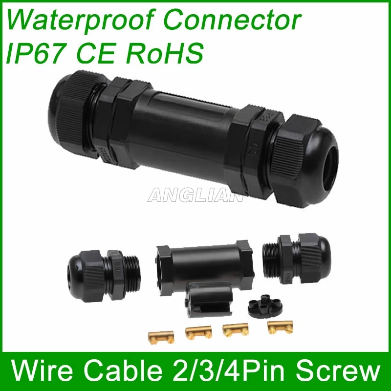 IP67 Waterproof Connector 2 Pin 3 Pin 4 Pin Electrical Terminal Wire Adapter Connector Screw lock plug for LED Light 10 units
IP67 Waterproof Connector 2 Pin 3 Pin 4 Pin Electrical Terminal Wire Adapter Connector Screw lock plug for LED Light 10 units