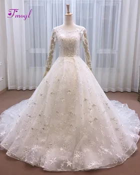 Fmogl Vestido de Noiva Gorgeous Lace Chapel Train A-Line Wedding Dresses 2019 Long Sleeve Beaded Princess Bridal Dress Plus Size
Fmogl Vestido de Noiva Gorgeous Lace Chapel Train A-Line Wedding Dresses 2019 Long Sleeve Beaded Princess Bridal Dress Plus Size