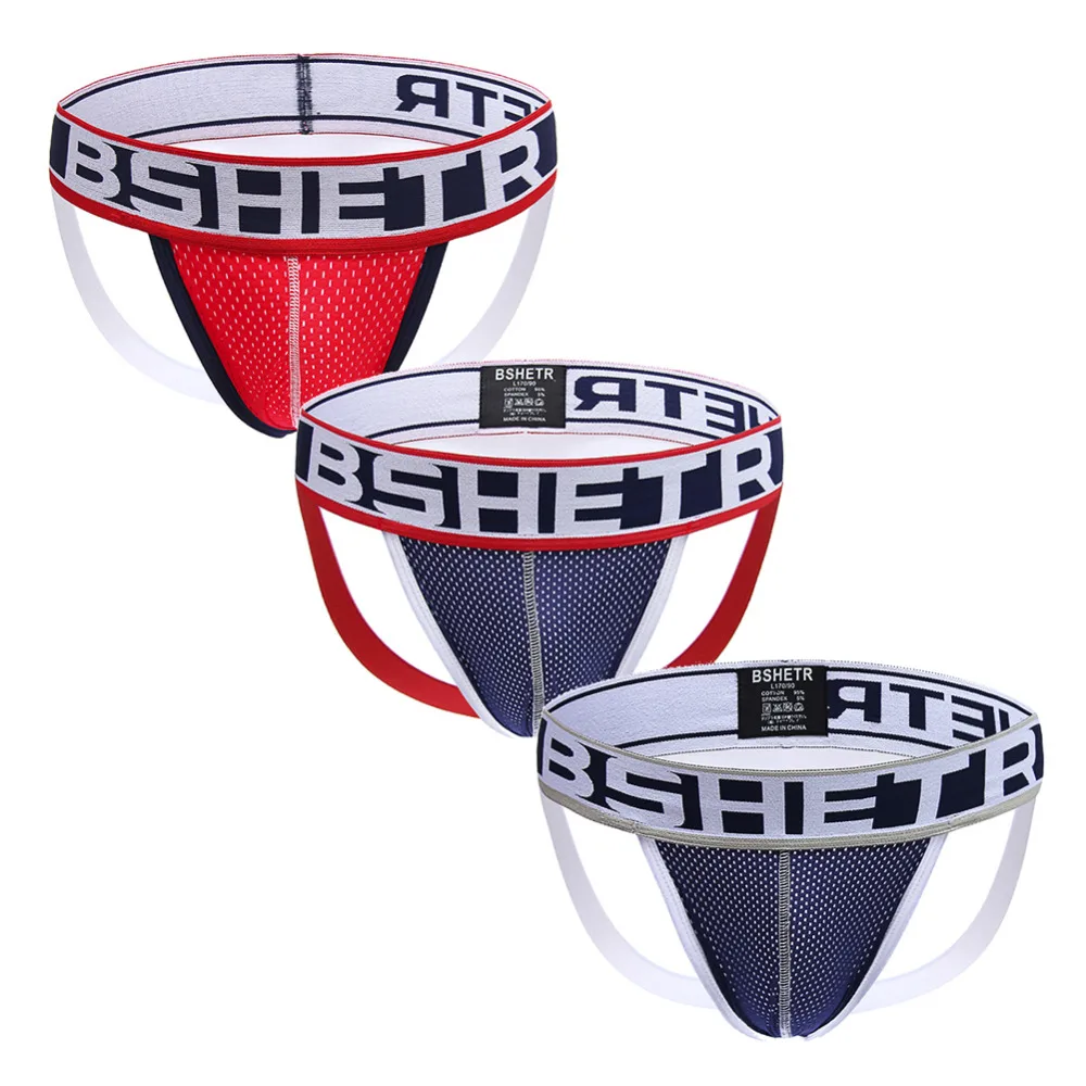 3 pcs/lot Men jockstrap thongs BSHETR Men's Underwear mesh breathable Male G-strings Sexy tanga open back Gay mens jocks thongs
3 pcs/lot Men jockstrap thongs BSHETR Men's Underwear mesh breathable Male G-strings Sexy tanga open back Gay mens jocks thongs