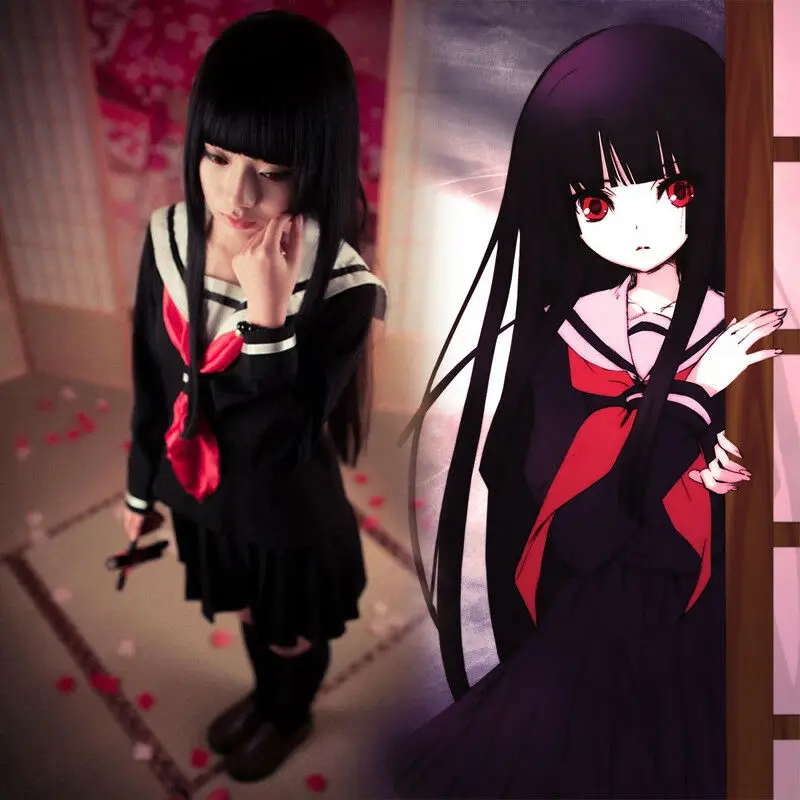 2019 Anime Hell Girl Jigoku Shoujo Ai Enma Japanese School Sailor Uniform Cosplay Costume JK Student Sailor Suit Top+Dress+Tie
2019 Anime Hell Girl Jigoku Shoujo Ai Enma Japanese School Sailor Uniform Cosplay Costume JK Student Sailor Suit Top+Dress+Tie
