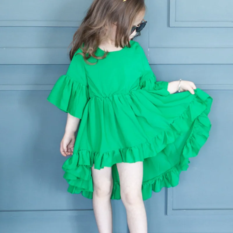 2019 Summer Autumn Baby Girls Dresses Longer In The Rear Green Fashion Princess Dress Kids Cloth O-Neck Flare Sleeve Girls Dress
2019 Summer Autumn Baby Girls Dresses Longer In The Rear Green Fashion Princess Dress Kids Cloth O-Neck Flare Sleeve Girls Dress