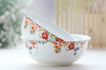 6 inch, gilded banding, rose flower painting, bone china soup bowl set, decorative ceramic salad bowl, big bowl for soup serving
6 inch, gilded banding, rose flower painting, bone china soup bowl set, decorative ceramic salad bowl, big bowl for soup serving