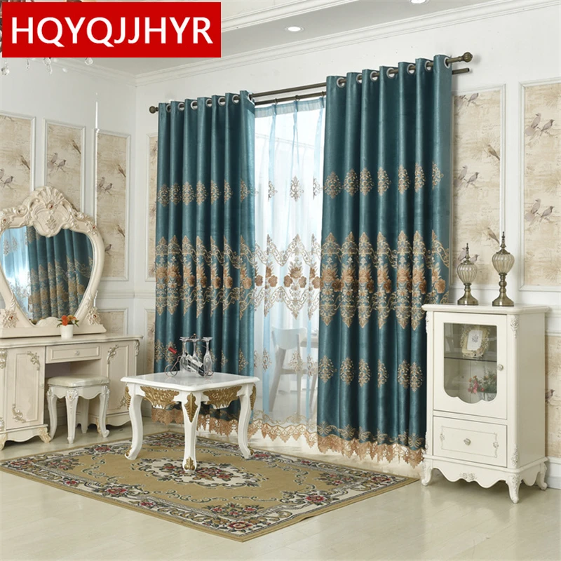 European luxury full shade classic embroidery curtains for Living Room Modern high-end custom green Curtain fabric for Bedroom
European luxury full shade classic embroidery curtains for Living Room Modern high-end custom green Curtain fabric for Bedroom