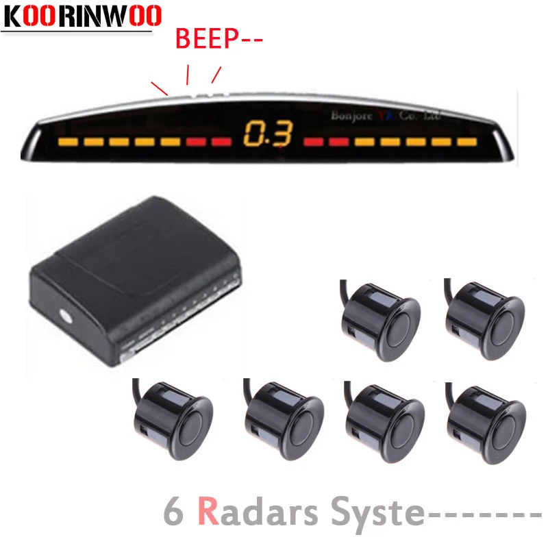 Koorinwoo Color LED Display Screen Car Parking Sensors 6 Radars 2 Front BEEP Alarm Parking Probe Parktronic Car-detector For Car
Koorinwoo Color LED Display Screen Car Parking Sensors 6 Radars 2 Front BEEP Alarm Parking Probe Parktronic Car-detector For Car