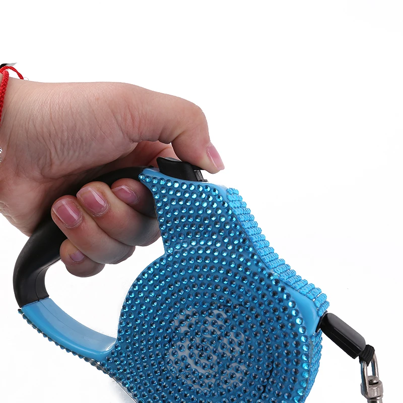 Pink Blue Rhinestone Dog Leash Retractable Small Breed Retracting Extendable Training Lead 3M Black Rope for Cat Doggie Kitten
Pink Blue Rhinestone Dog Leash Retractable Small Breed Retracting Extendable Training Lead 3M Black Rope for Cat Doggie Kitten
