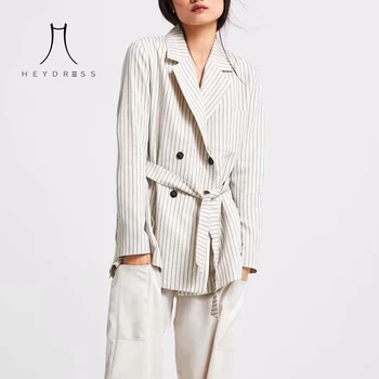 Heydress Women Long Sleeve Double Breasted Blazer Vintage Striped Female Loose Blazer Casual Street Wear Lady Blazer Outwears
Heydress Women Long Sleeve Double Breasted Blazer Vintage Striped Female Loose Blazer Casual Street Wear Lady Blazer Outwears