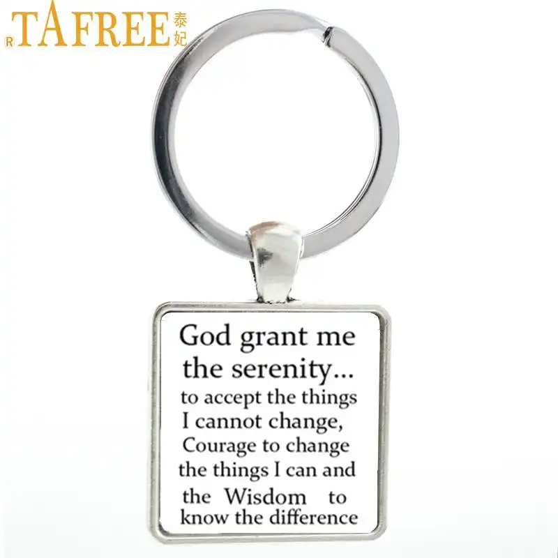 tafree god grant me the serenity keychain vintage prayer bible