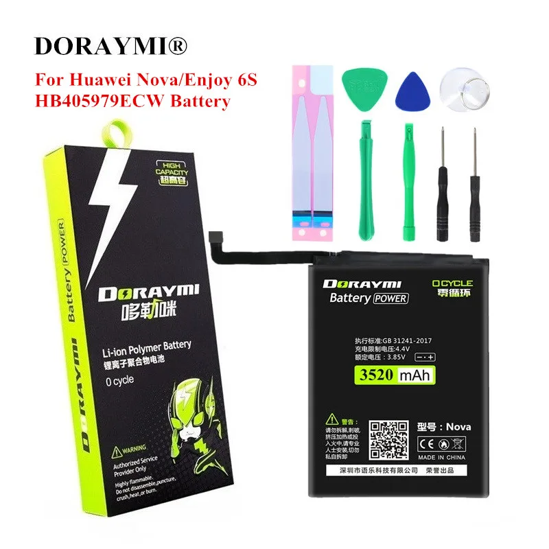 DORAYMI HB405979ECW Phone Battery for Huawei Nova Enjoy 6S Honor 6C Y5 2017 p9 lite mini 3520mAh Replacement Bateria
DORAYMI HB405979ECW Phone Battery for Huawei Nova Enjoy 6S Honor 6C Y5 2017 p9 lite mini 3520mAh Replacement Bateria