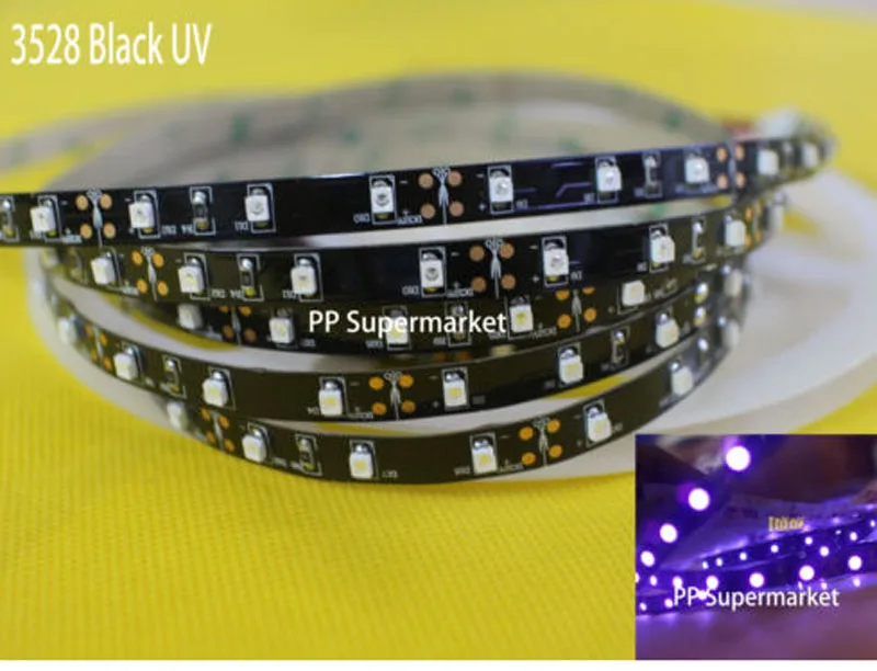 1-5M 12V UV Ultraviolet 395-405nm led strip light 3528 SMD 60led/m no-Waterproof / Waterproof tape lamp Black /White pcb
1-5M 12V UV Ultraviolet 395-405nm led strip light 3528 SMD 60led/m no-Waterproof / Waterproof tape lamp Black /White pcb