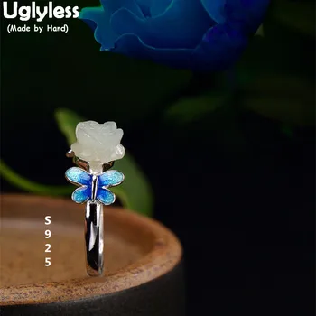 Uglyless S 925 Sterling Silver Fine Jewelry Natural Hetian Jade Rose Floral Finger Rings for Women Vintage Enamal Butterfly Ring
Uglyless S 925 Sterling Silver Fine Jewelry Natural Hetian Jade Rose Floral Finger Rings for Women Vintage Enamal Butterfly Ring