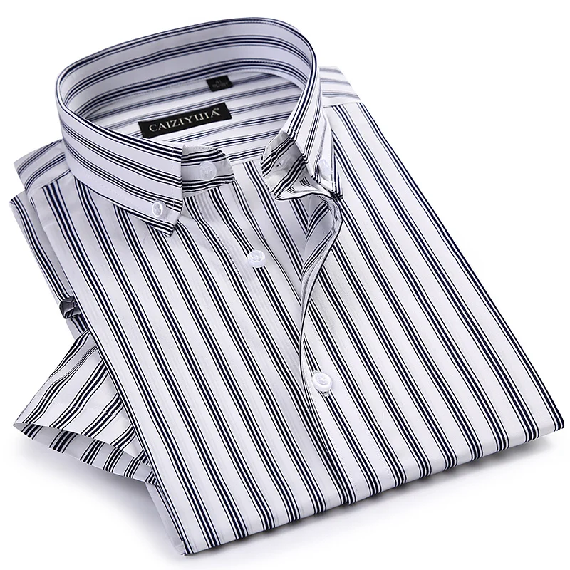 Men's Short Sleeve Striped Dress Shirts Worn-in Comfortable Breathable Cotton Summer Lightweight Regular Fit Button-down Shirt
Men's Short Sleeve Striped Dress Shirts Worn-in Comfortable Breathable Cotton Summer Lightweight Regular Fit Button-down Shirt