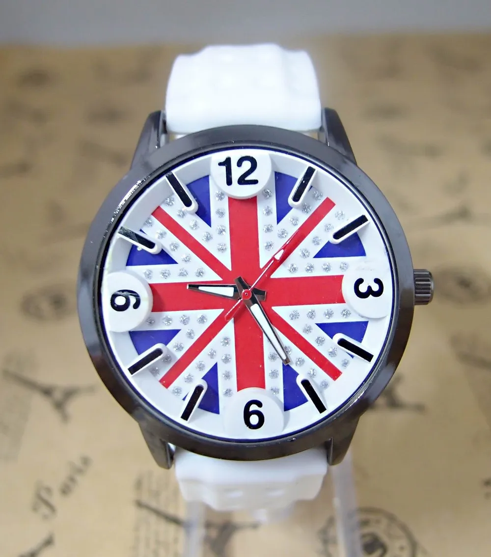 High Quality Uk Flag Silicone Watch Women Ladies Men Fashion Dress Quartz Wrist Watch Relogio Feminino cg-1
High Quality Uk Flag Silicone Watch Women Ladies Men Fashion Dress Quartz Wrist Watch Relogio Feminino cg-1
