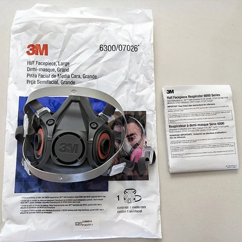 3m half face piece respirator large mask model 6300/07026 3m half face piece respirator large mask model 6300/07026