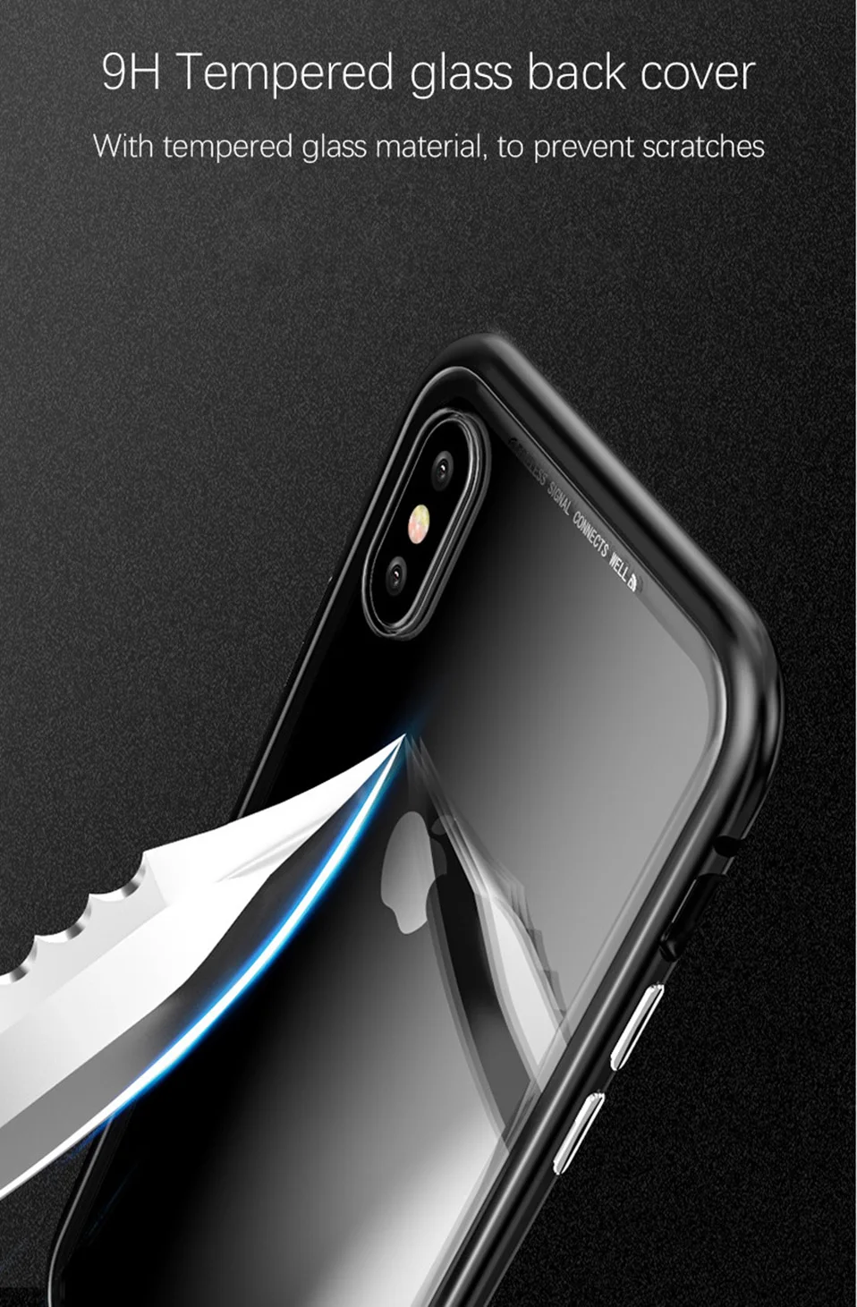 magnetic adsorption metal phone case for iphone 6 6S plus 7 8 plus x xs max xr(6)