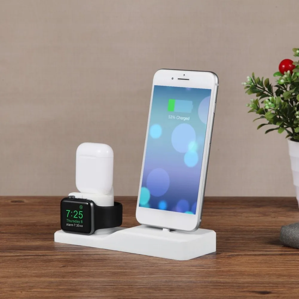 3 in 1 Charging Dock Holder For Iphone X Iphone 8 Iphone 7 Iphone 6 Silicone charging stand Dock Station For Apple Watch Airpods
3 in 1 Charging Dock Holder For Iphone X Iphone 8 Iphone 7 Iphone 6 Silicone charging stand Dock Station For Apple Watch Airpods