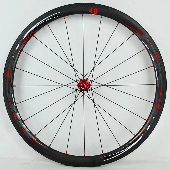 Sale 700C Wheelset Carbon Wheels Road Bike Tubeless Wheel V/C Brake Profile 38-40-50-55mm Depth Clincher Carbon Rim Direct-pull 49